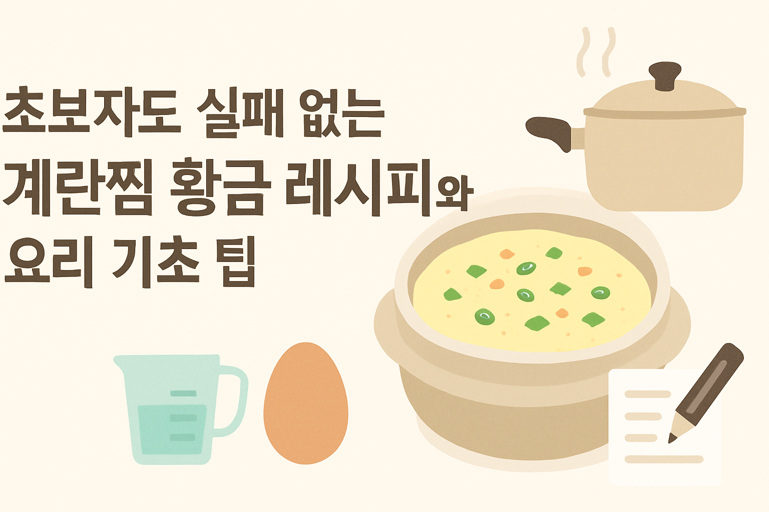 초보자도 실패 없는 계란찜 황금 레시피와 요리 기초 팁