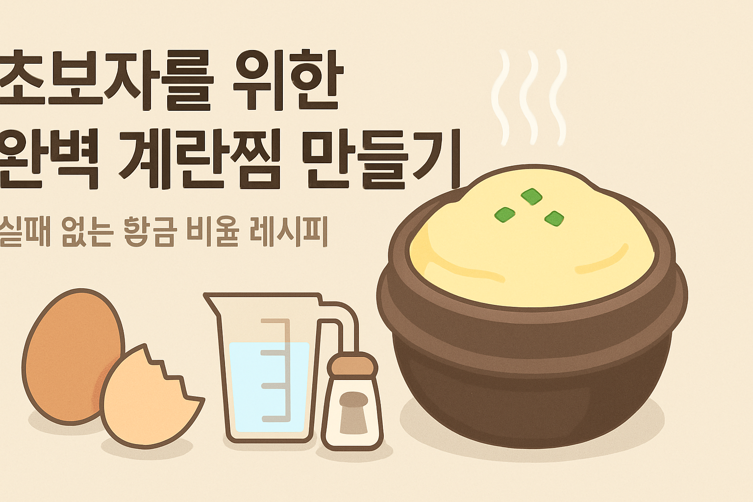초보자를 위한 완벽 계란찜 만들기: 실패 없는 황금 비율 레시피