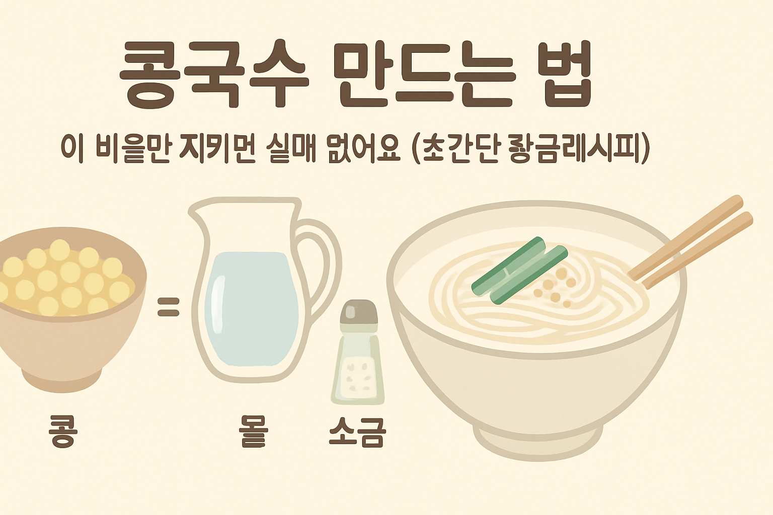 콩국수 만드는 법, 이 비율만 지키면 실패 없어요 (초간단 황금레시피)**