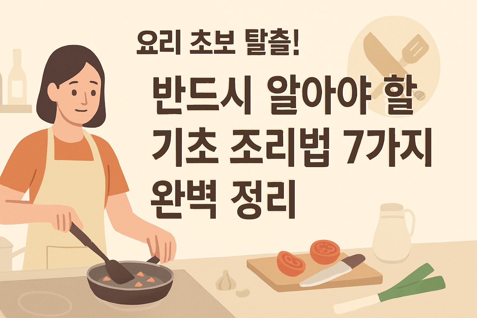 요리 초보 탈출! 반드시 알아야 할 기초 조리법 7가지 완벽 정리