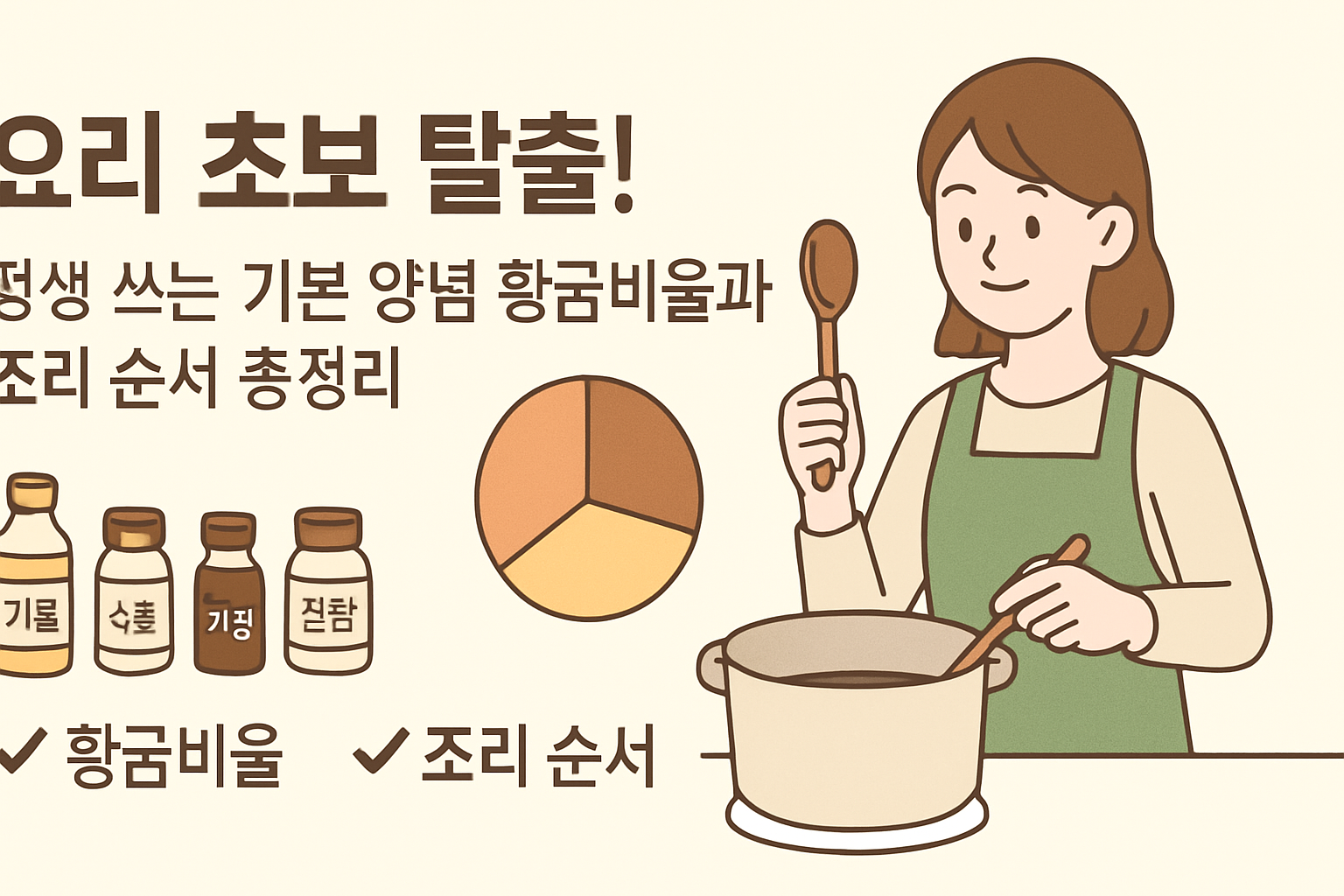 요리 초보 탈출! 평생 쓰는 기본 양념 황금비율과 조리 순서 총정리
