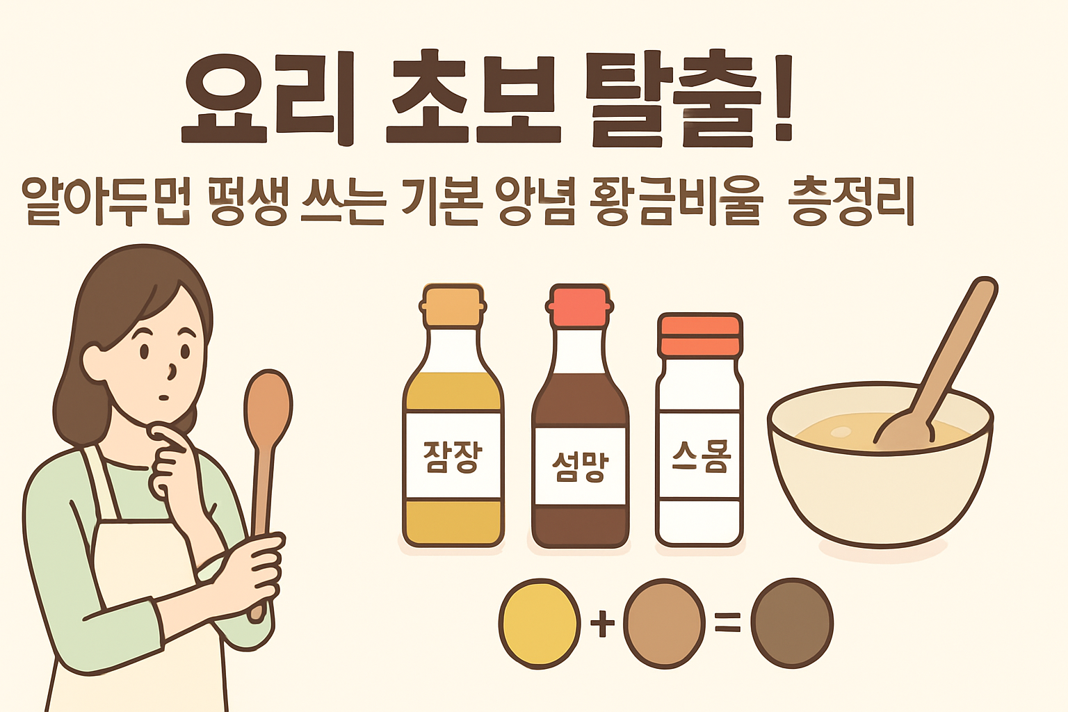 요리 초보 탈출! 알아두면 평생 쓰는 기본 양념 황금비율 총정리