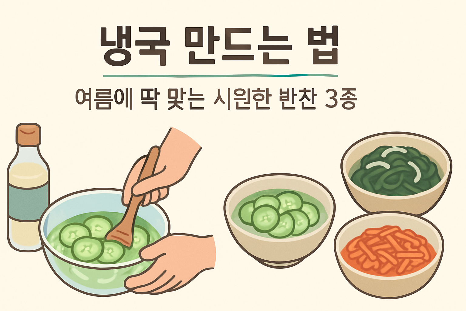 냉국 만드는 법 — 여름에 딱 맞는 시원한 반찬 3종