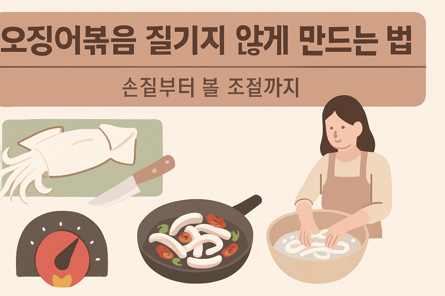 오징어볶음 질기지 않게 만드는 법 — 손질부터 불 조절까지