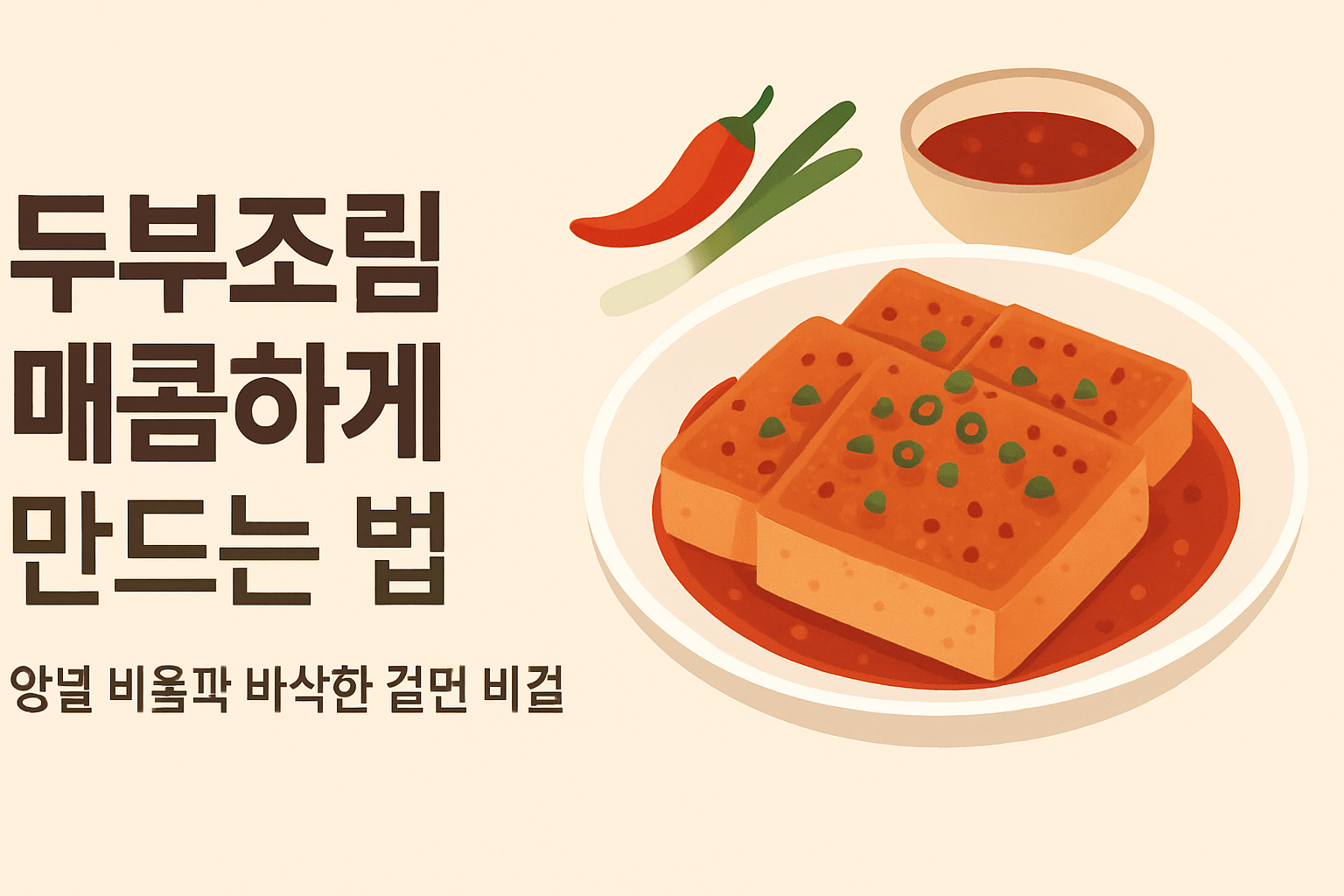 두부조림 매콤하게 만드는 법 — 양념 비율과 바삭한 겉면 비결