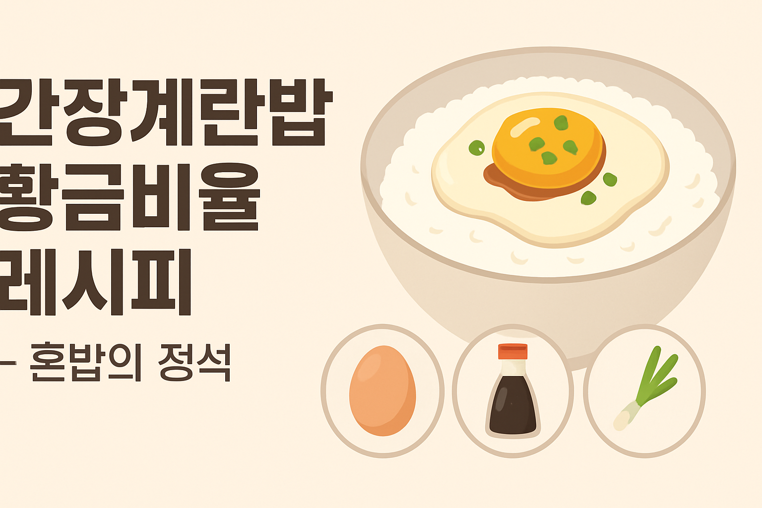간장계란밥 황금비율 레시피 — 혼밥의 정석