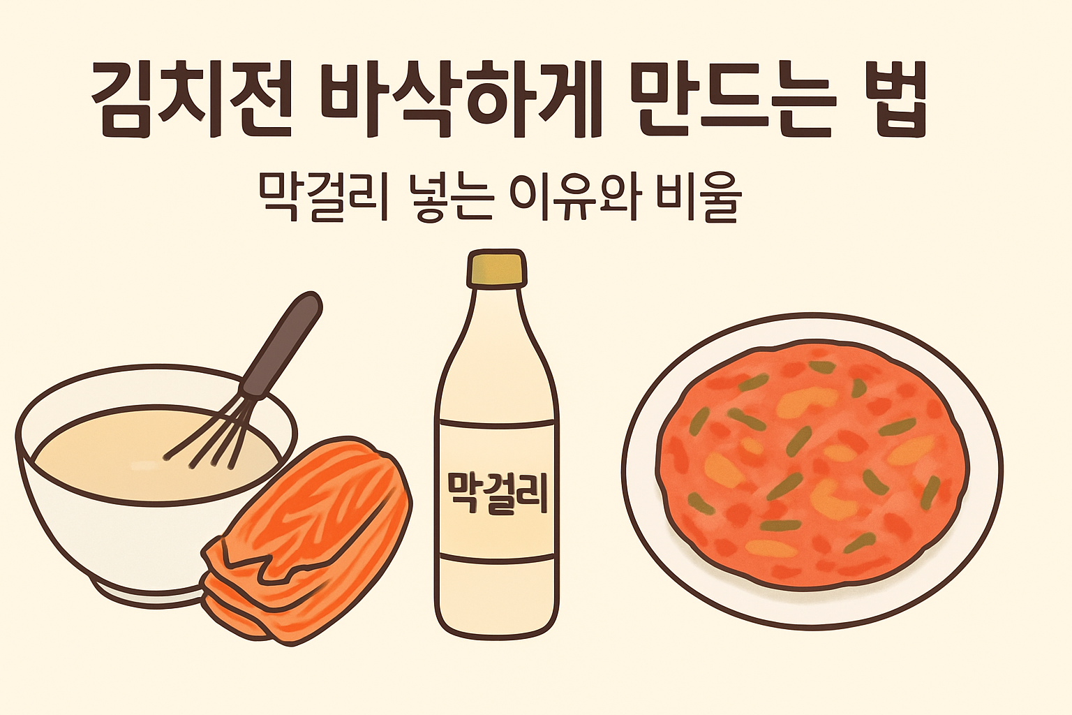 김치전 바삭하게 만드는 법 — 막걸리 넣는 이유와 비율