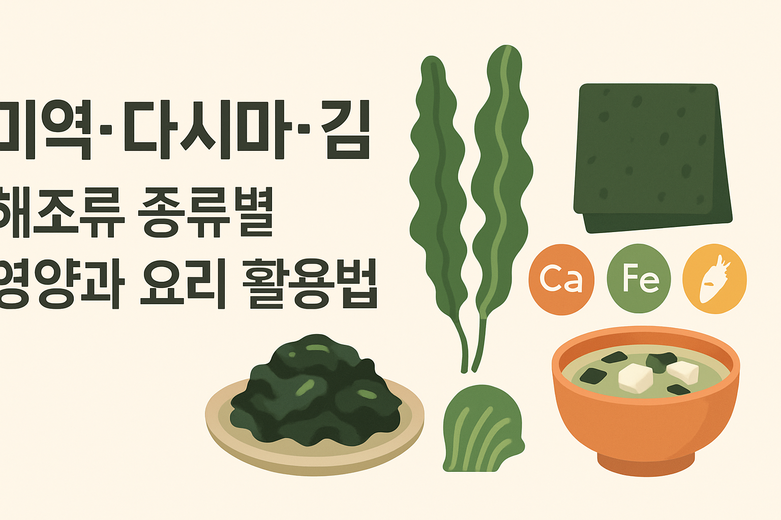 미역·다시마·김 해조류 종류별 영양과 요리 활용법
