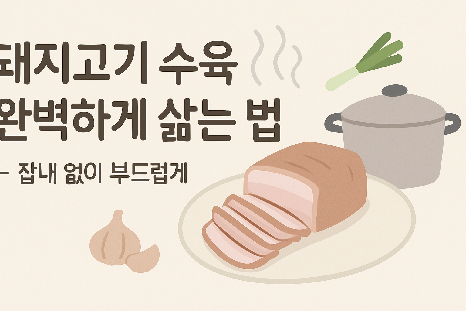 돼지고기 수육 완벽하게 삶는 법 — 잡내 없이 부드럽게