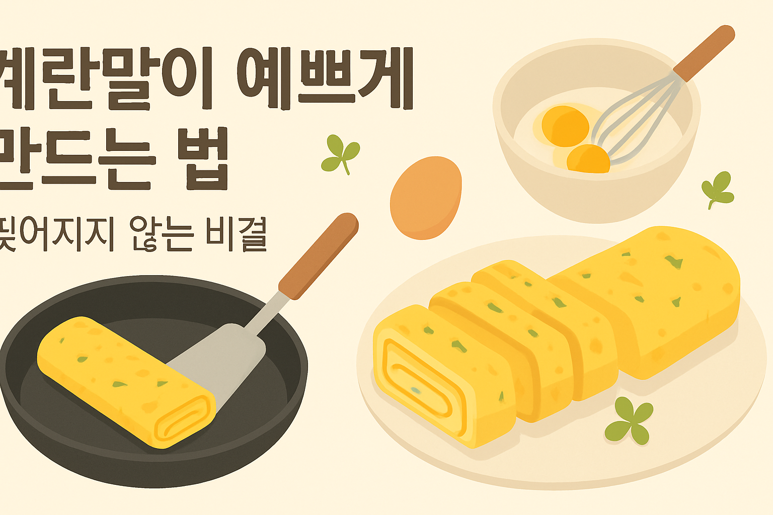계란말이 예쁘게 만드는 법 — 찢어지지 않는 비결