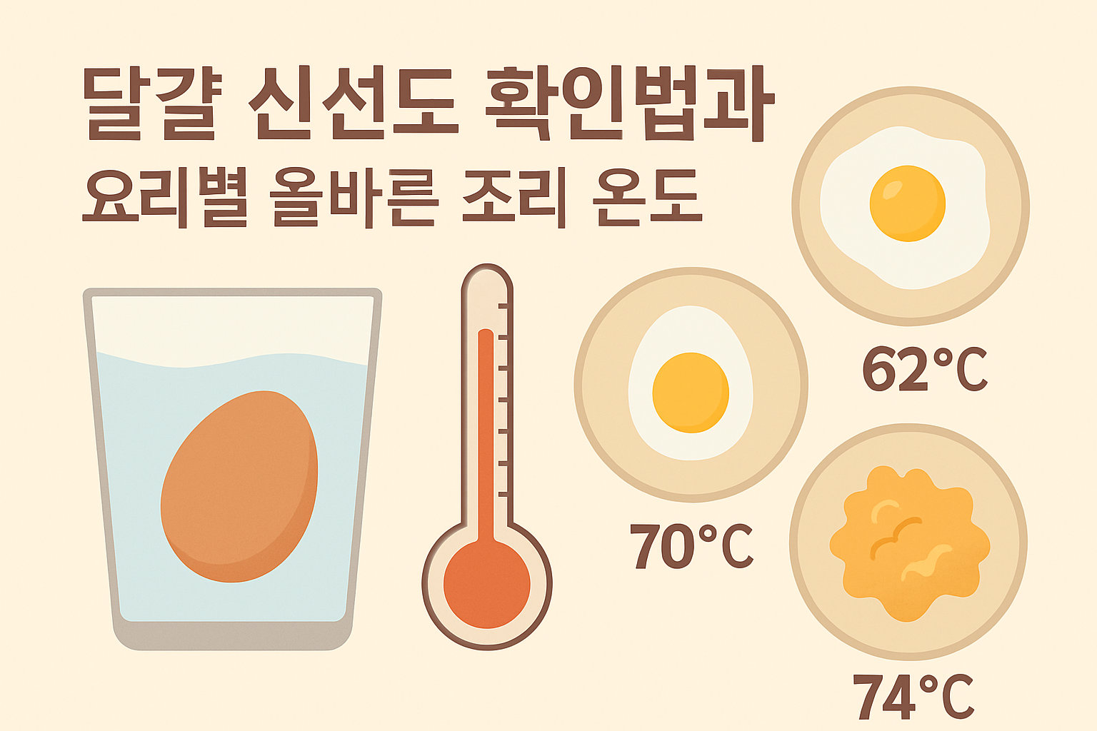 달걀 신선도 확인법과 요리별 올바른 조리 온도