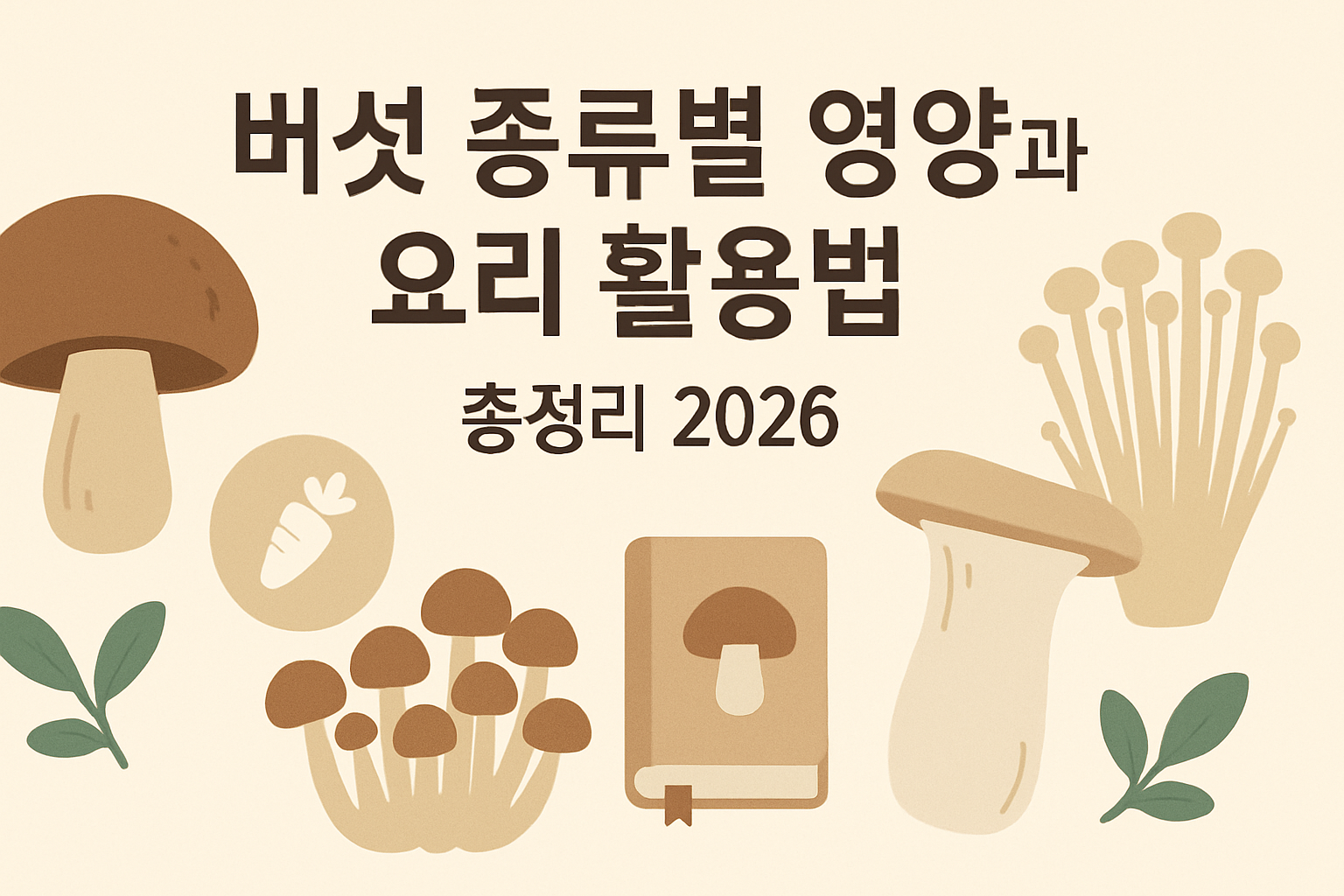 버섯 종류별 영양과 요리 활용법 총정리 2026