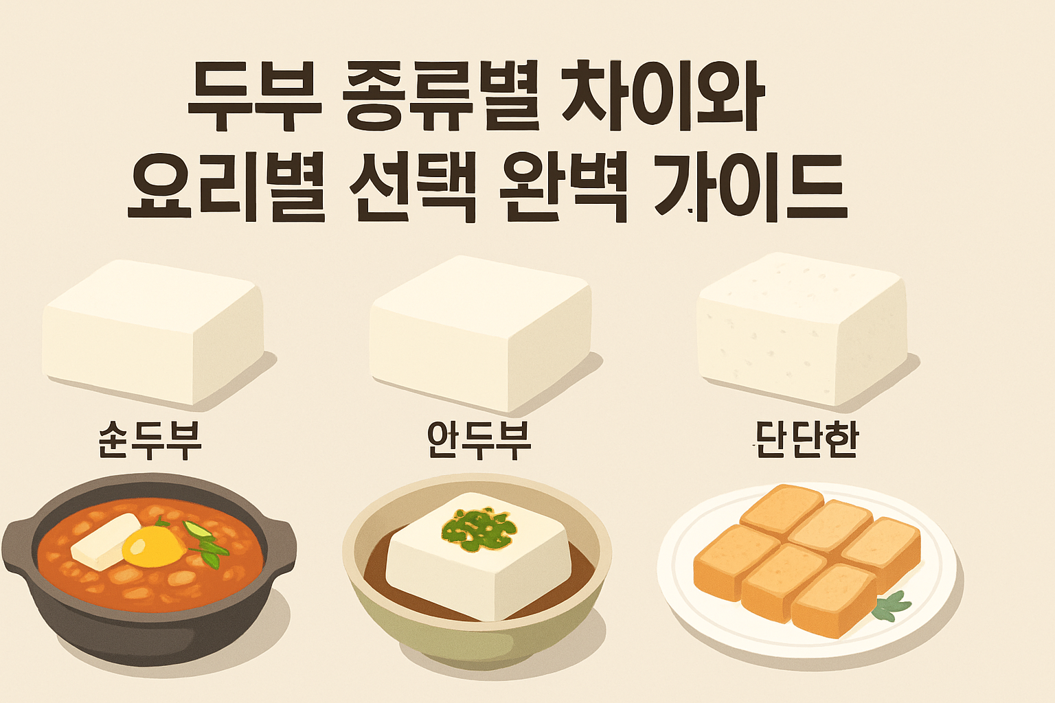 두부 종류별 차이와 요리별 선택 완벽 가이드