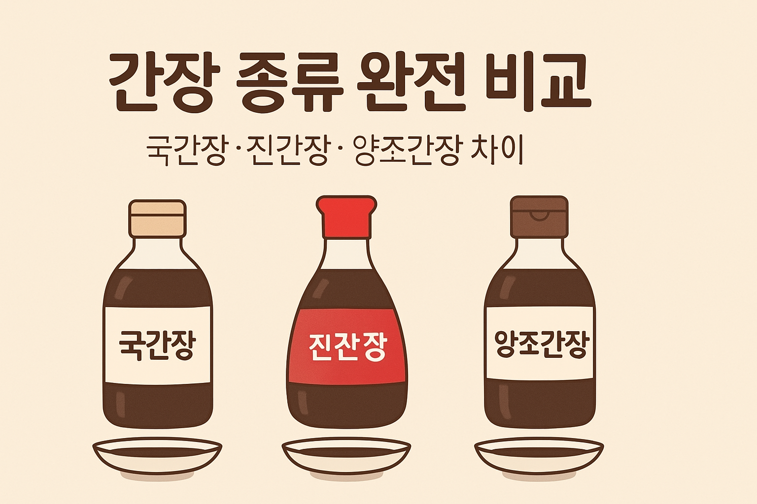 간장 종류 완전 비교 - 국간장·진간장·양조간장 차이