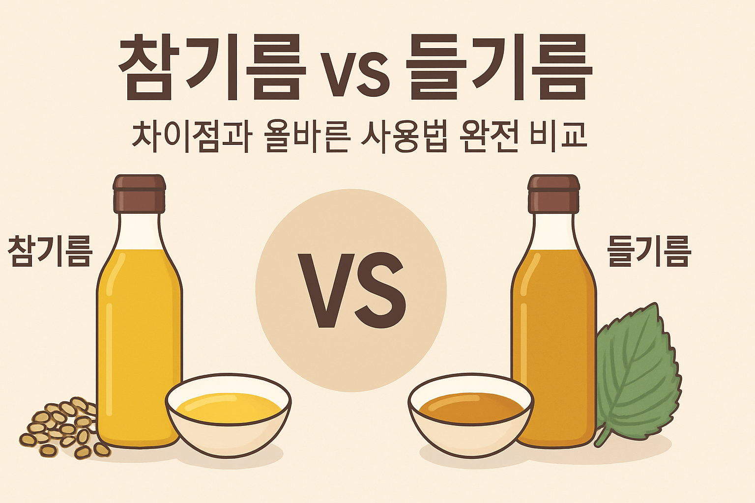 참기름 vs 들기름 차이점과 올바른 사용법 완전 비교