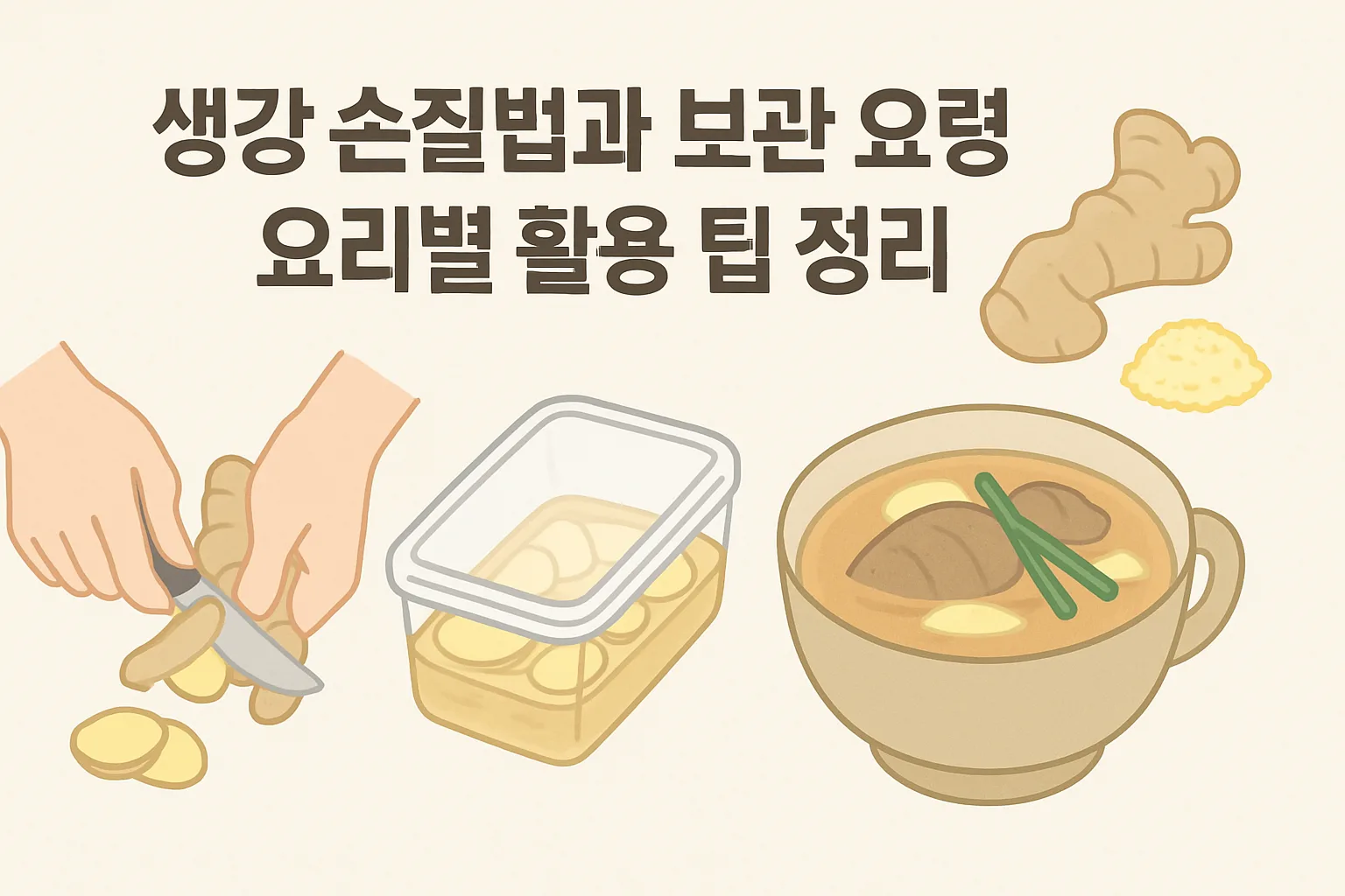 생강 손질법과 보관 요령, 요리별 활용 팁 정리