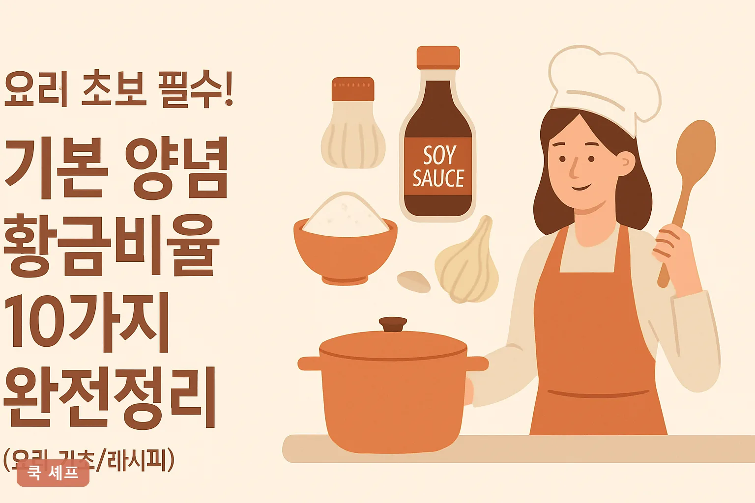 요리 초보 필수! 기본 양념 황금비율 10가지 완전정리 (2026 계량표 포함)
