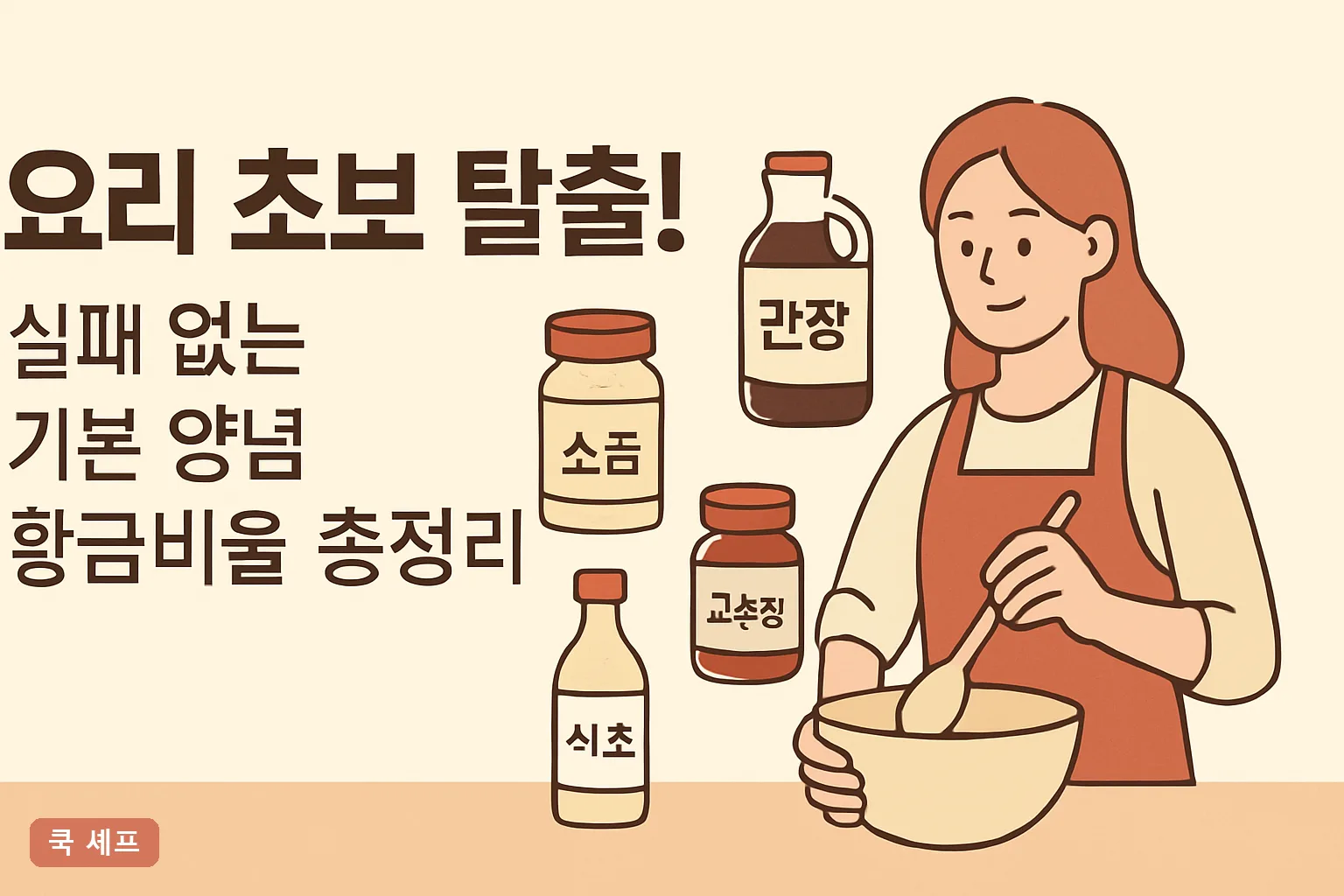 요리 초보 탈출! 실패 없는 기본 양념 황금비율 총정리 2026 계량표 완벽정리