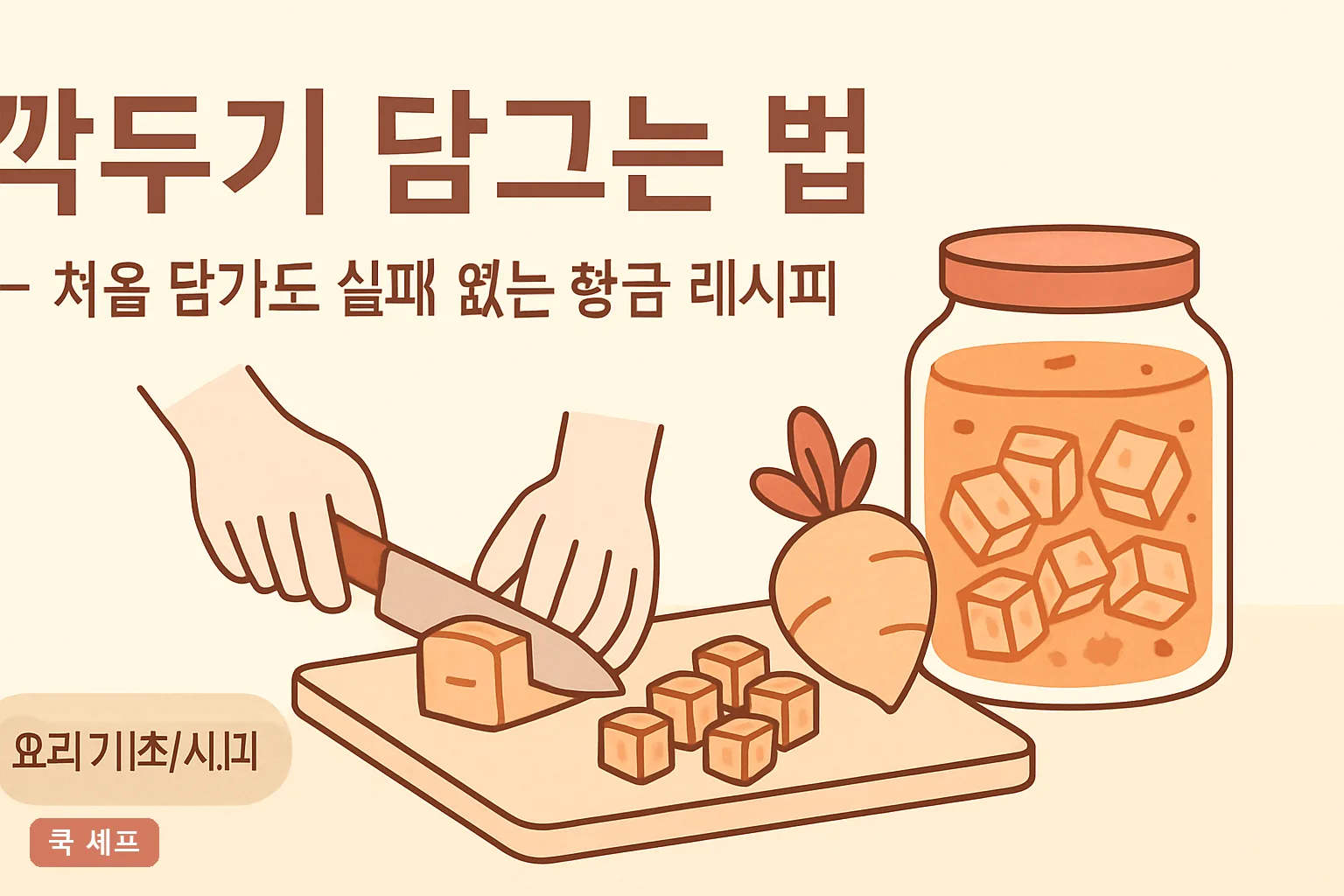 깍두기 담그는 법 — 처음 담가도 실패 없는 황금 레시피 2026 무 소금 절임 30분 아삭 비법