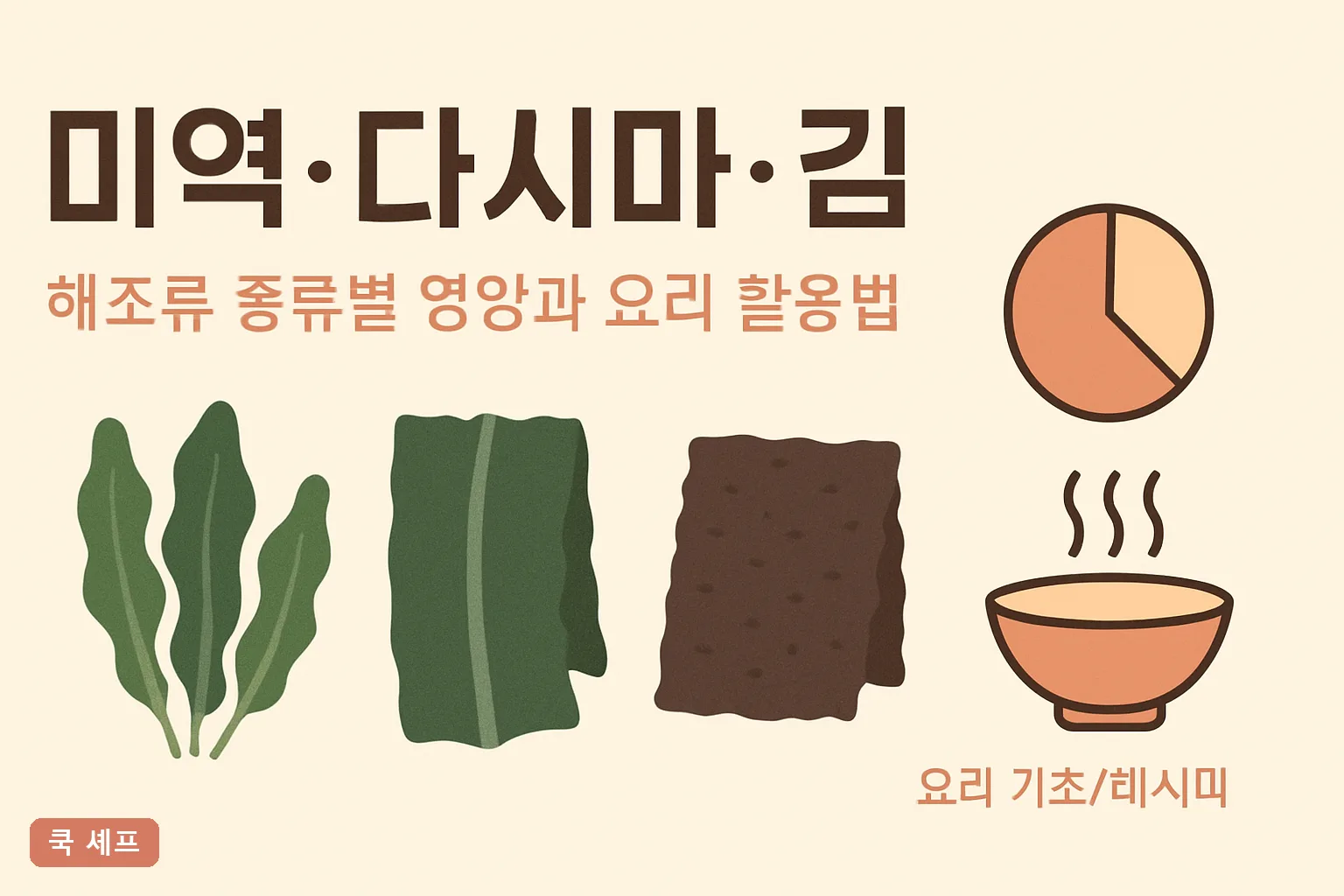 미역·다시마·김 해조류 종류별 영양과 요리 활용법 2026 완벽정리｜영양·육수·손질 총가이드