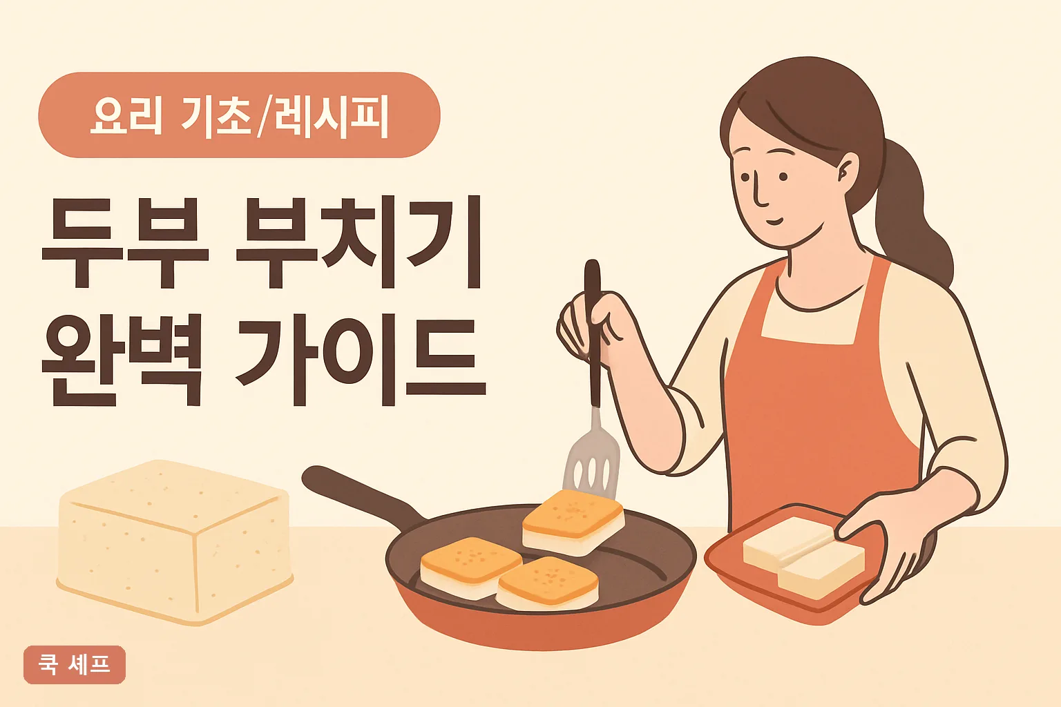 두부 부치기 완벽 가이드: 안 눌어붙고 겉바속촉으로 굽는 법 2026 총정리