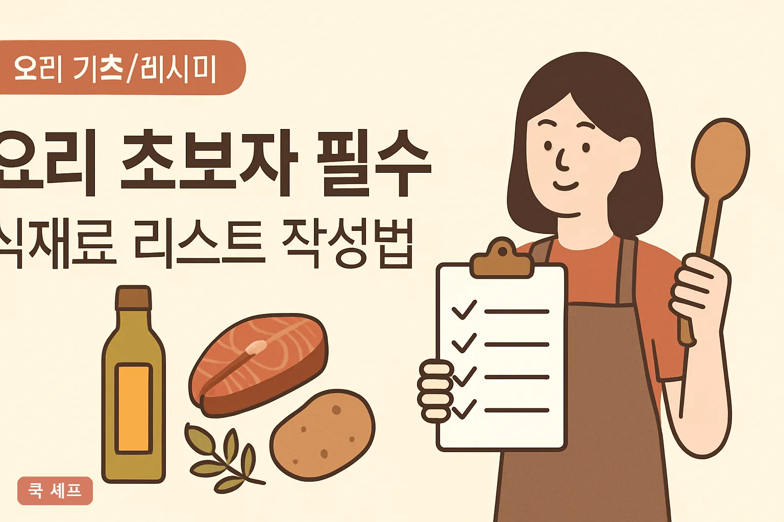 요리 초보자 필수 식재료 리스트 작성법 2026 총정리 초보도 실패 없는 장보기 체크리스트