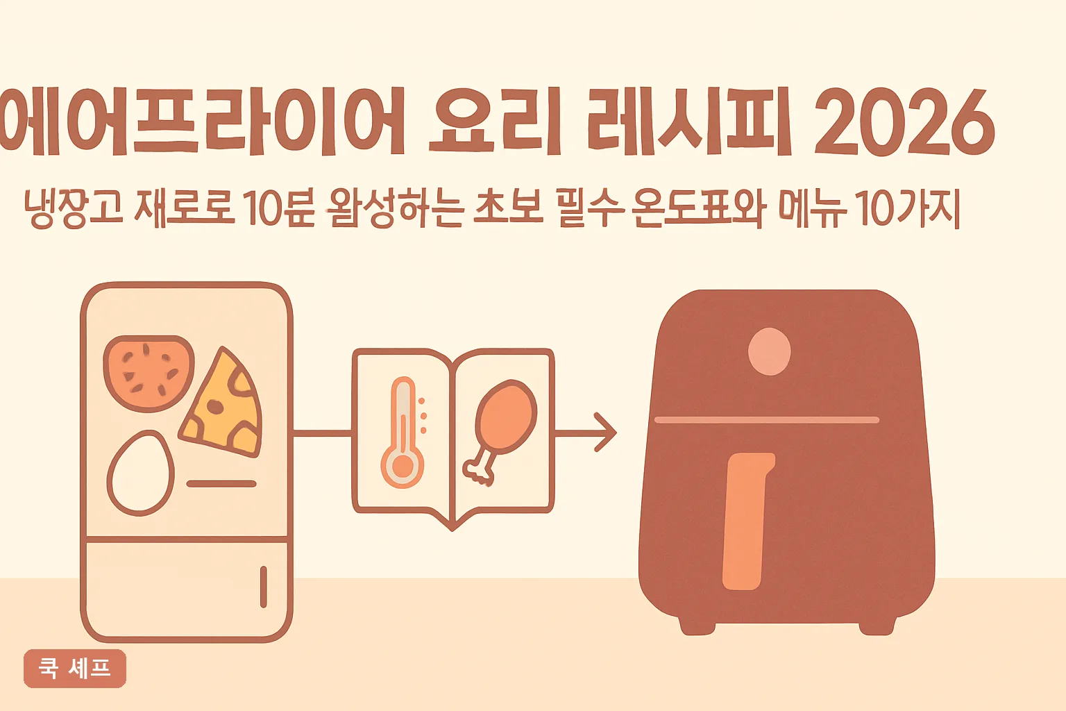 에어프라이어 요리 레시피 2026 냉장고 재료로 10분 완성하는 초보 필수 온도표와 메뉴 10가지