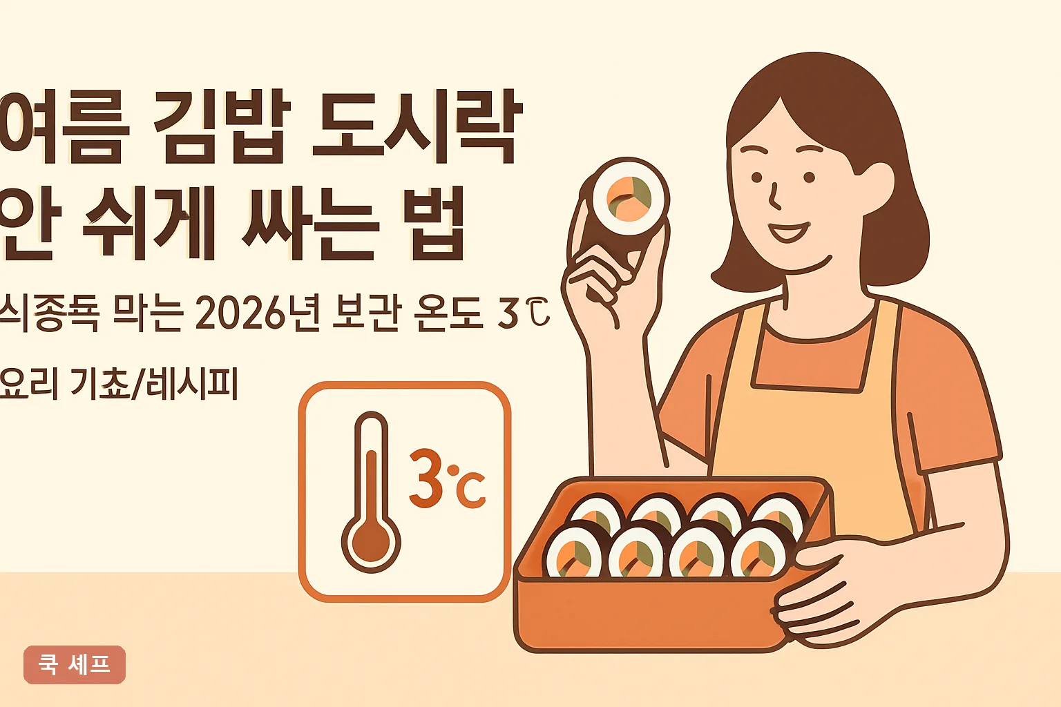 여름 김밥 도시락 안 쉬게 싸는 법 식중독 막는 2026년 보관 온도 3원칙과 밥 식히기 30분